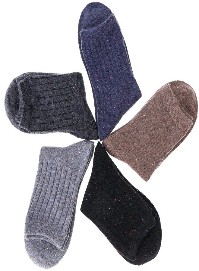 Sandsuced Wool Socks for Women Winter Hiking Thick Thermal Cabin Cozy Crew Work Soft Ladies Socks(Striped (5 Pairs) - Image 5